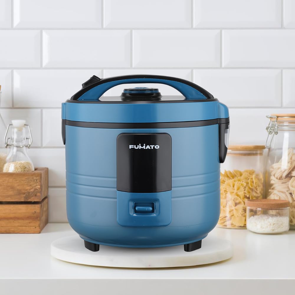 Electric Rice Cooker with Auto Warm Function & Aluminium Trivet | Includes Measuring Cup | 1.5L | Midnight Blue