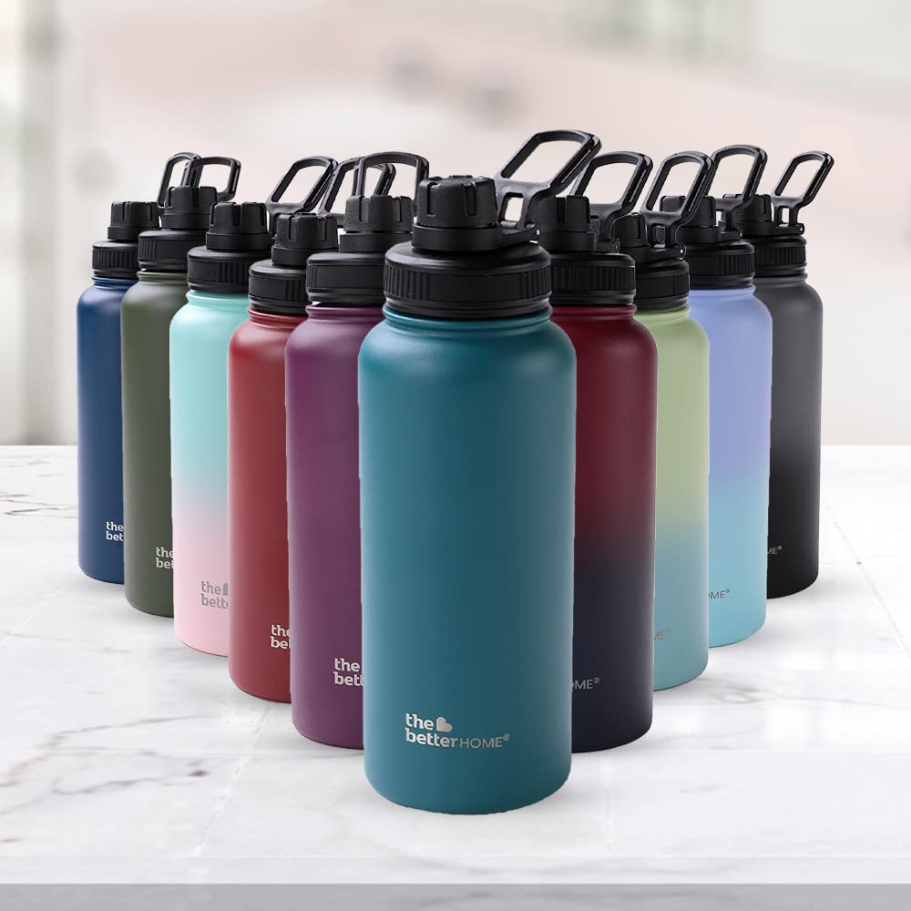 Insulated Water Bottle - Double Wall, Leakproof, Durable | 1 Litre | Teal | Ideal for Home, Gym, Office