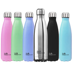The Better Home Pack of 2 1000 ml Each Thermosteel Bottle | Doubled Wall 304 SS | Stays Hot For 18 Hrs & Cold For 24 Hrs | Rustproof & Leakproof | Insulated Water Bottles for Office, Camping, Travel