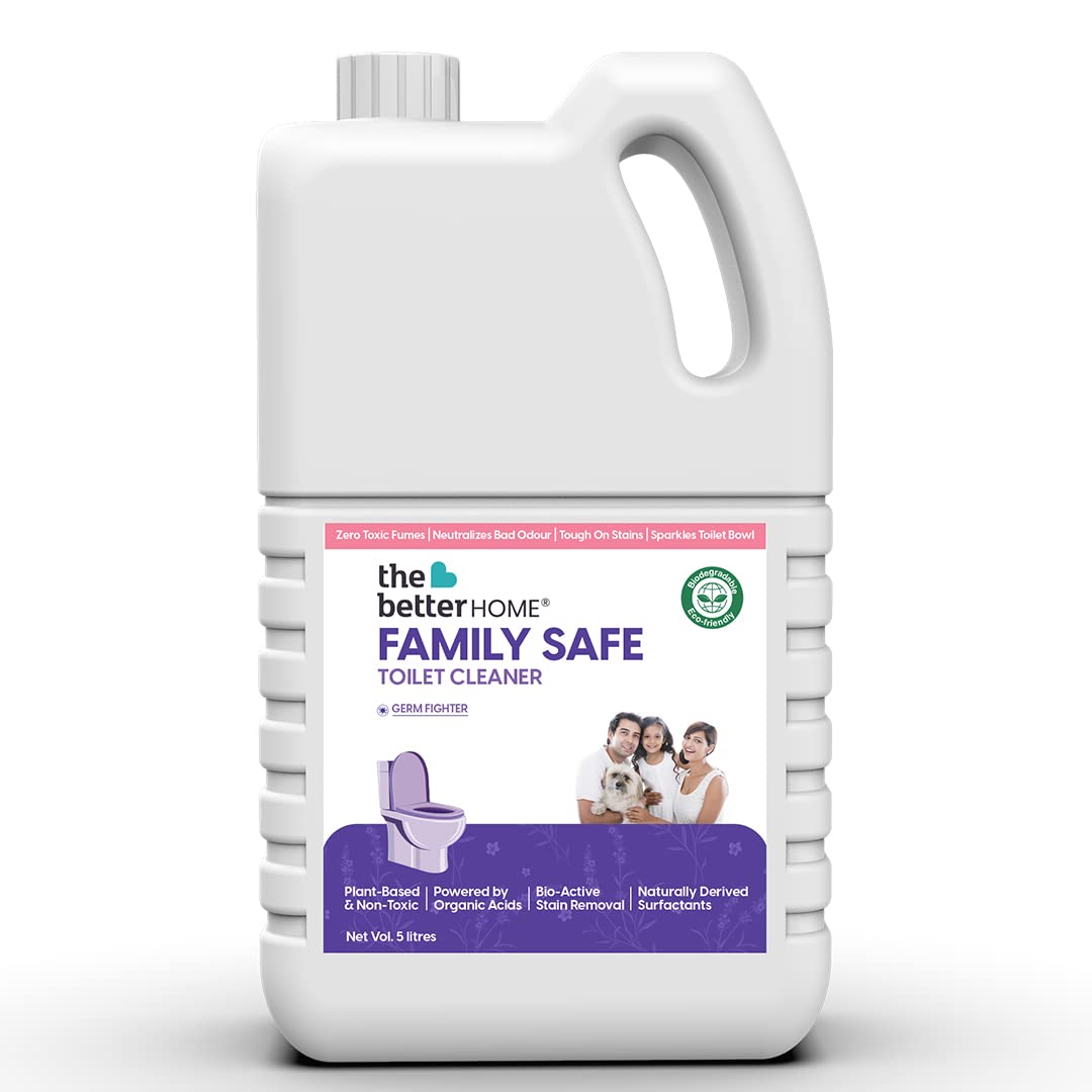 The Better Home Family Safe Toilet Cleaner 900ml | Non Toxic & Biodegradable Toilet Cleaner Liquid | Zero Toxic Fumes & Bio Active Stain Removal | Neutralises Bad Odour | Lavender Scented