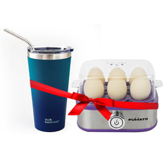 The Better Home Fumato's Kitchen and Appliance Combo|Egg Maker + Insulated Coffee Mug With Lid & Handle |Food Grade Material| Ultimate Utility Combo for Home| Purple