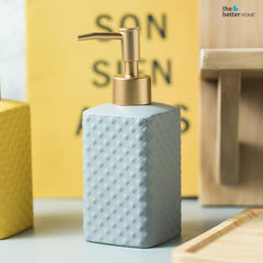 The Better Home 350ml Soap Dispenser Bottle - Grey (Set of 3) |Ceramic Liquid Pump Dispenser for Kitchen, Wash-Basin, and Bathroom