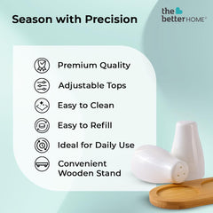 The Better Home Ceramic Salt and Pepper Shaker Set | Set of 2 | White | Salt and Pepper Dispenser Sprinkler Bottle (Pack of 20)