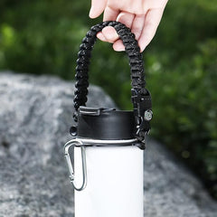 The Better Home Insulated Water Bottle for Gym Kids Office|Thermos Stainless Steel Vacuum Insulated Flask with Rope and Carabiner Hot Water Bottle for Boys and Girls | 1.2 Litre (Black)