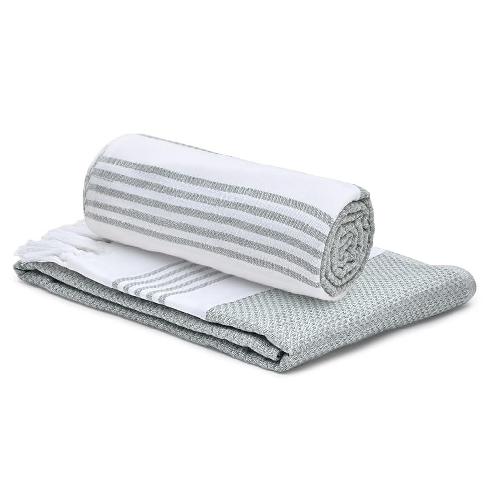 Combo: Cotton Bath Towels with Anti-Odour, High Absorbency, Quick Dry | 2 Pcs | 150cm x 75cm | Grey