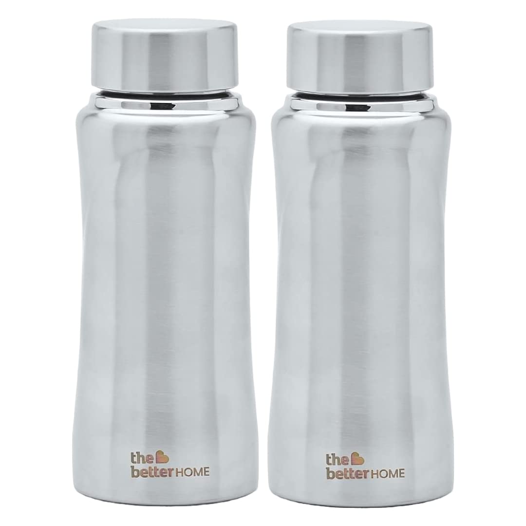 Stainless Steel Water Bottle 500ml | Rust Proof, Light Weight & Durable 500ml Water Bottle | Silver (Pack of 2)