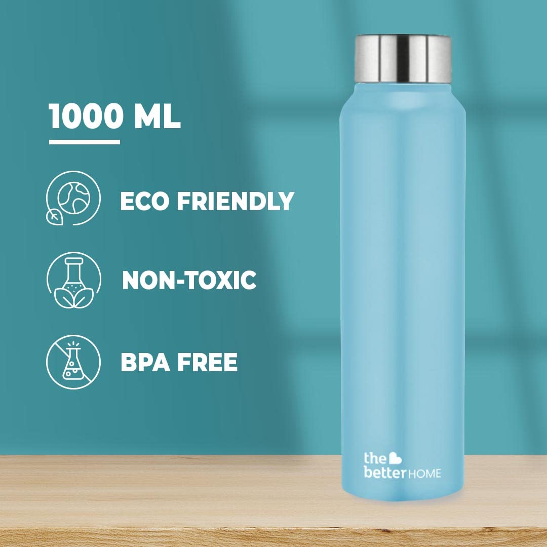 The Better Home Stainless Steel Water Bottle 1 Litre | Leak Proof, Durable & Rust Proof | Non-Toxic & BPA Free Steel Bottles 1+ Litre | Eco Friendly Stainless Steel Water Bottle (Pack of 5)