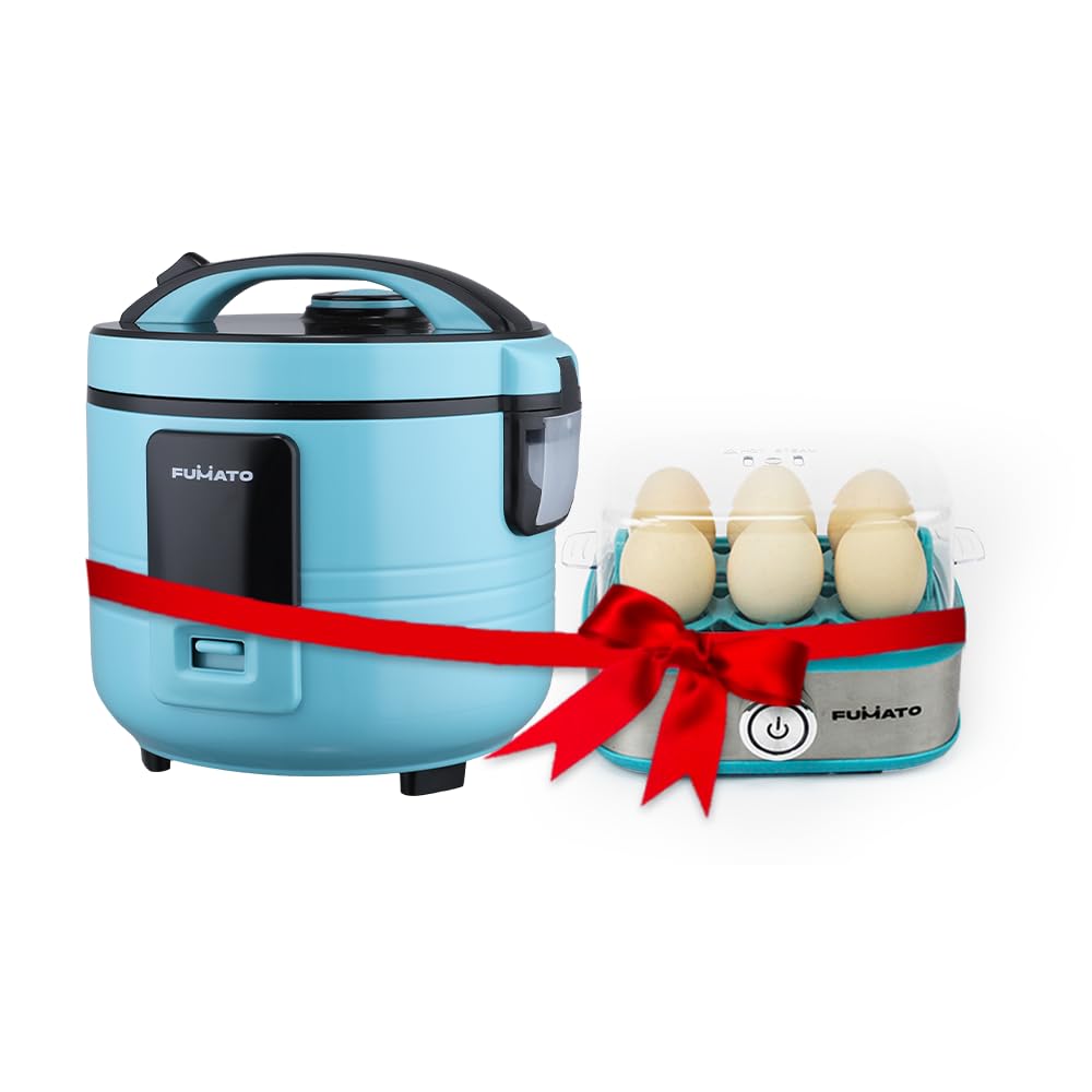 Combo: 2-in-1 Egg Boiler & Poacher with Electric Cooker | Includes Boiler & Steamer | Misty Blue