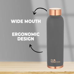 The Better Home Copper Water Bottle 1 Litre | 100% Pure Copper Bottle | BPA Free Water Bottle with Anti Oxidant Properties of Copper (Grey)