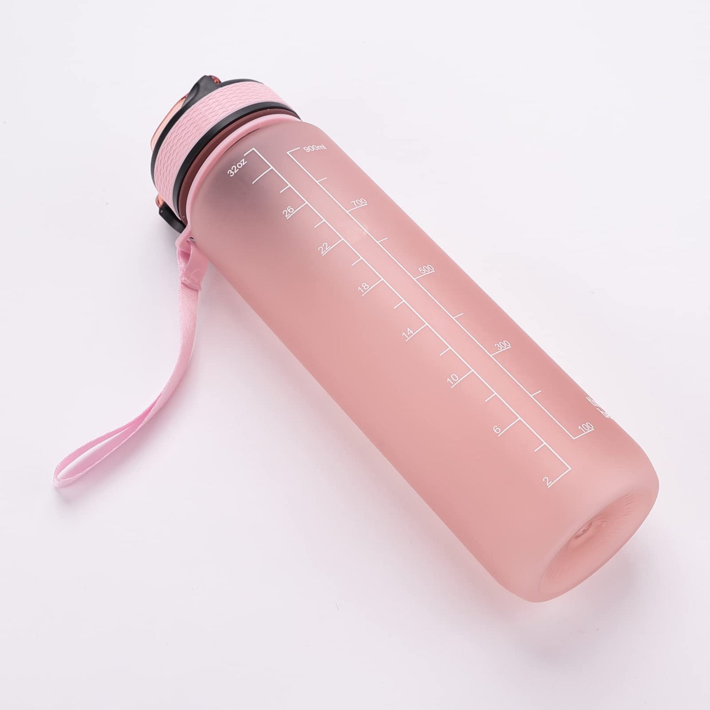 The Better Home Sipper Water Bottle For Adults 1 Litre | Motivational Gym Water Bottle 1+ Litre with Measurements | Sports Water Bottle | Unbreakable Sipper Bottle (Pink, Plastic)