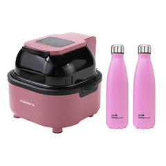 The Better HomeFUMATO Aerochef Smart Touch screen air fryer Pink & Insulated Bottle 1 litre Pink (Pack of 2)