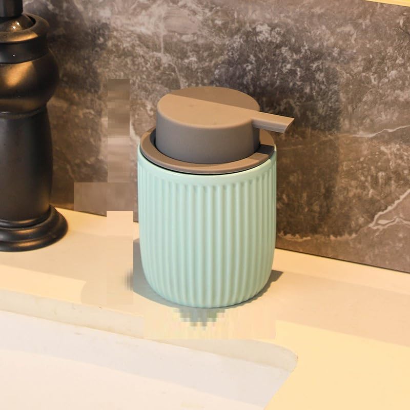 The Better Home 320ml Soap Dispenser Bottle -Blue |Ceramic Liquid Pump Dispenser for Kitchen, Wash-Basin, and Bathroom
