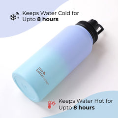 The Better Home Insulated Water Bottle 1 Litre | Double Wall Hot and Cold Water for Home, Gym, Office | Easy to Carry & Store | Insulated Stainless Steel Bottle (Pack of 1, Blue - Purple)