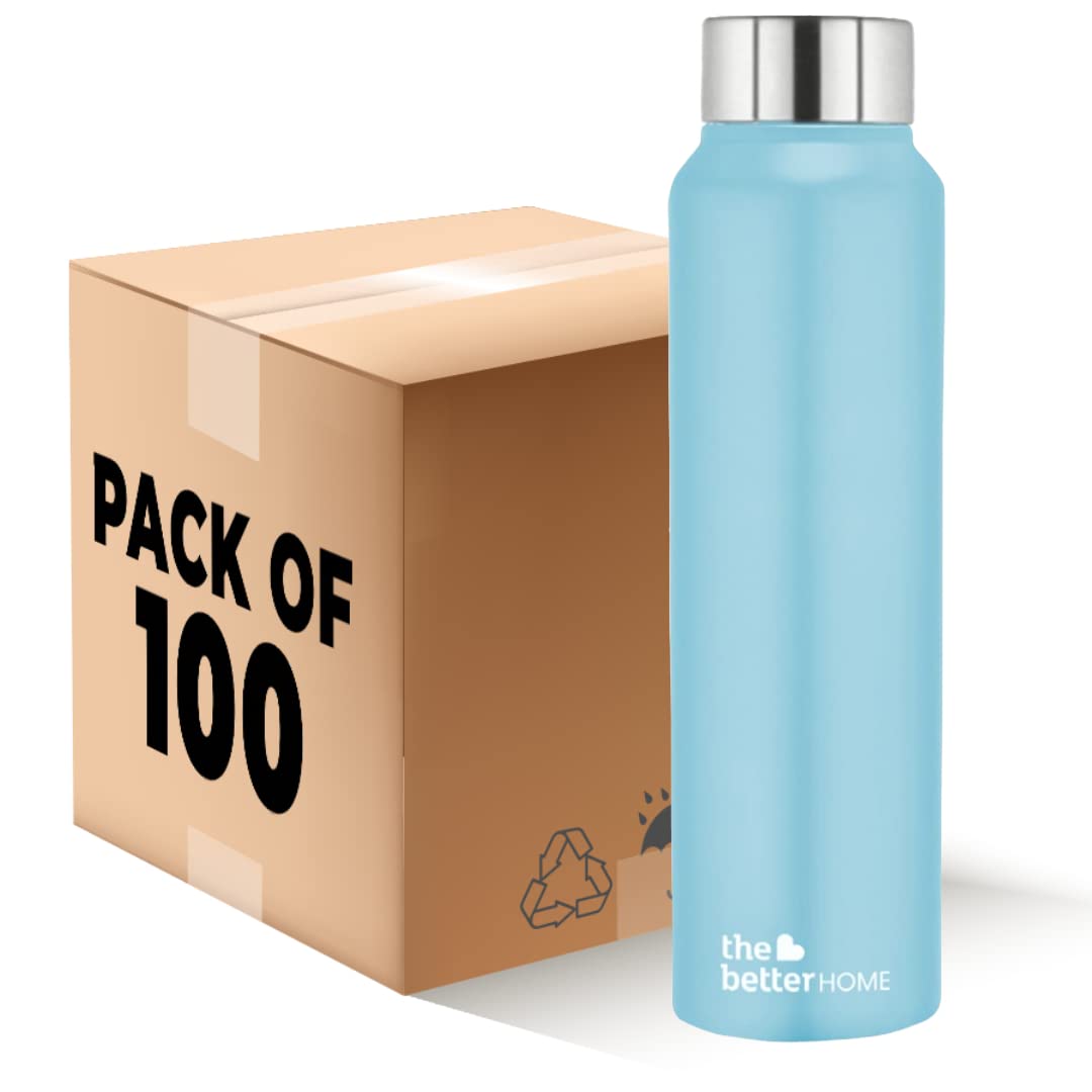 Pack of 100: Stainless Steel Water Bottles - Leak Proof, Non-Toxic & BPA Free | 1 Litre | Eco Friendly