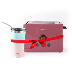 The Better Home Fumato's Kitchen and Appliance Combo| Toaster + Insulated Tumbler with Straw |Food Grade Material| Ultimate Utility Combo for Home| Pink