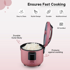 The Better Home FUMATO Cookeasy Automatic 500W Electric Rice Cooker 1.5L Pink & Stainless Steel Water Bottle 1 Litre Pack of 3 Green