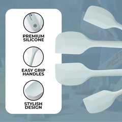 The Better Home Silicon Spatula Set for Non Stick Pans | Heat Resistant, Durable, Flexible Cookware Set | BPA Free & Odourless Non Stick Utensil Set for Cooking | Light Green (Pack of 4)