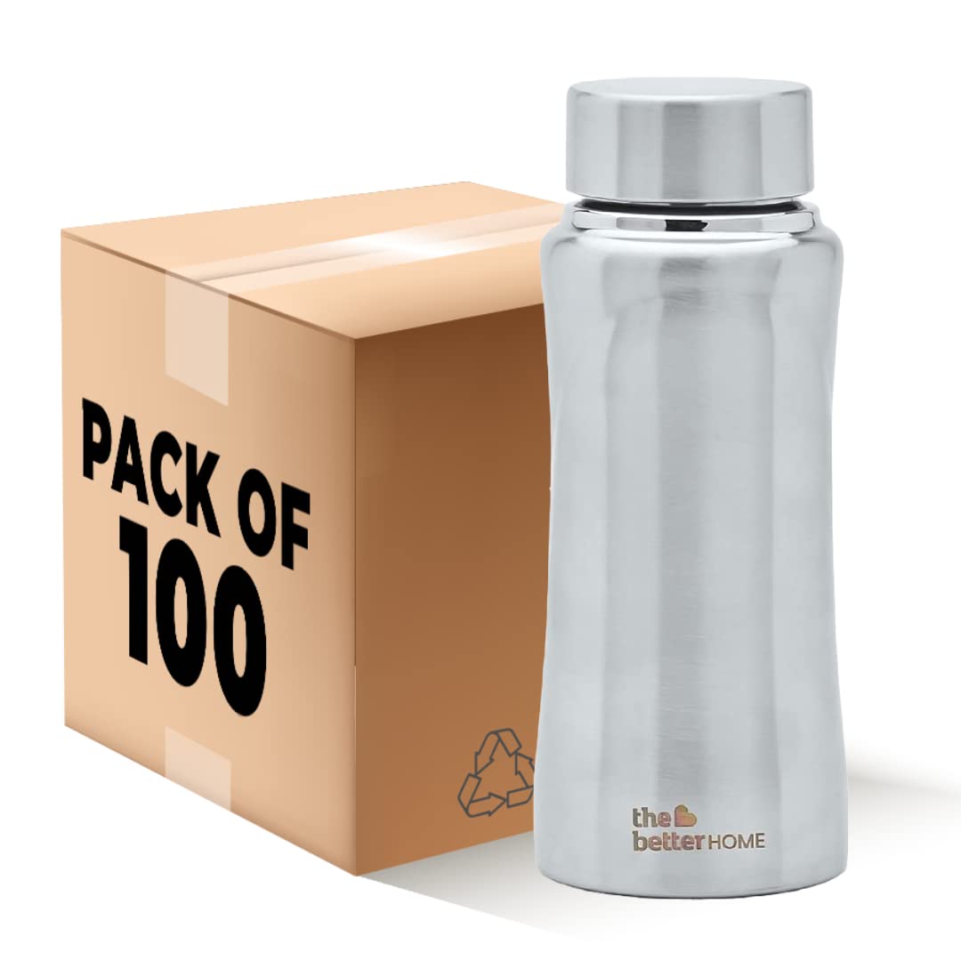 Stainless Steel Water Bottle 500ml | Rust Proof, Light Weight & Durable 500ml Water Bottle | Stainless Steel Bottle for Kids & Adults | Steel Fridge Water Bottle (Pack of 100)
