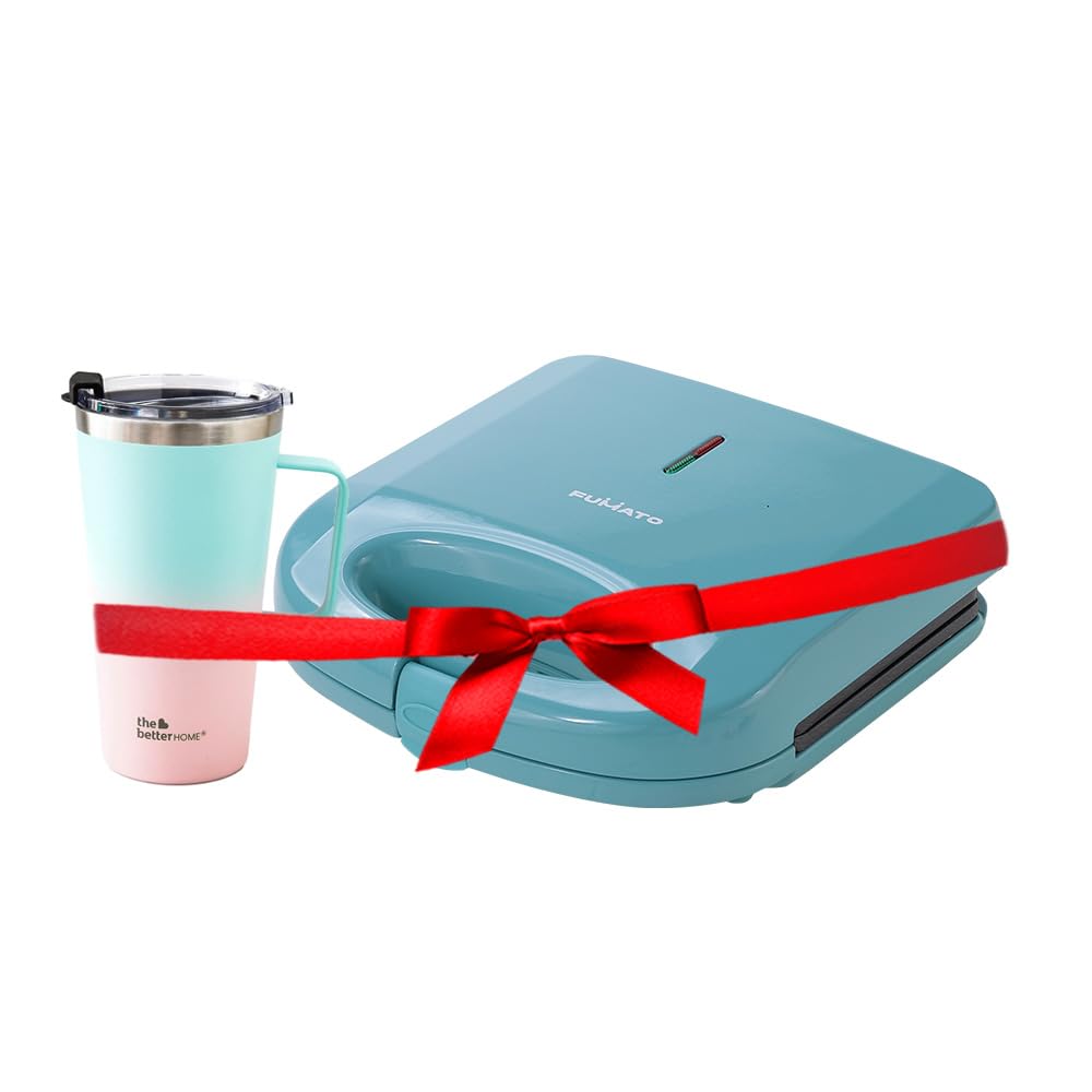 The Better Home Fumato's Kitchen and Appliance Combo| Sandwich Maker + Insulated Coffee with Lid & Handle 450ml |Food Grade Material| Ultimate Utility Combo for Home| Blue