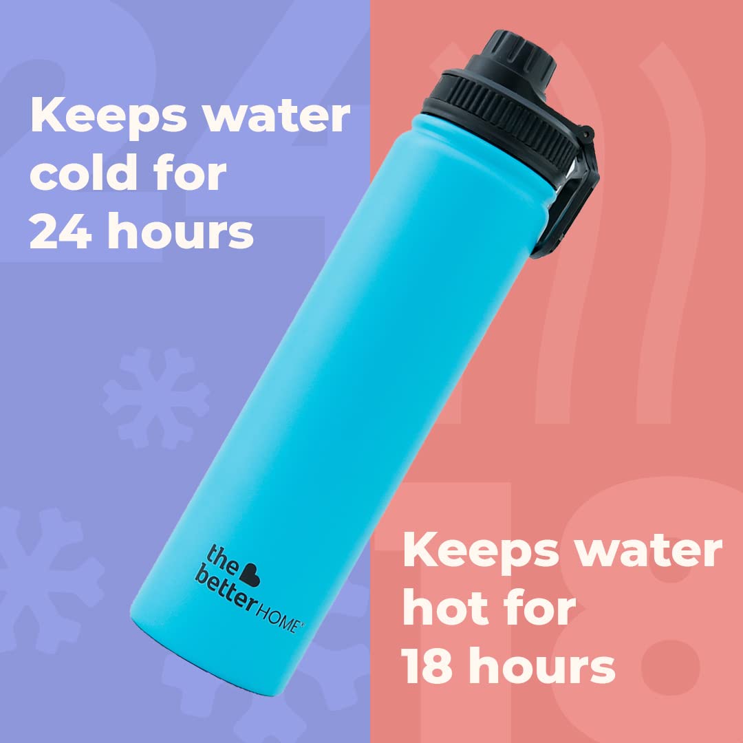 Combo: Insulated Stainless Steel Sipper Water Bottle - Hot & Cold | 710ml | Gym, Office & Home | Teal