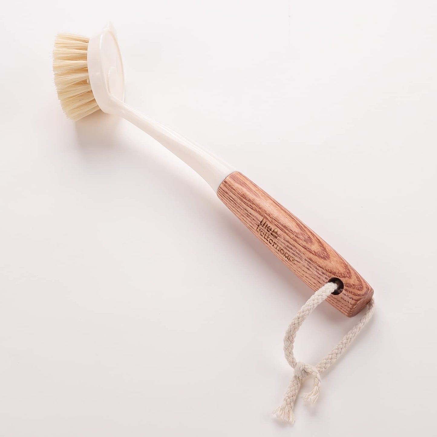 Wooden Cleaning Brush - Premium for All Surfaces | Loop for Easy Hanging | 27 cm Long | White