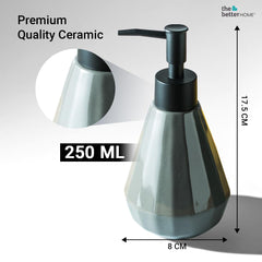 The Better Home 250ml Dispenser Bottle - Grey (Set of2) | Ceramic Liquid Dispenser for Kitchen, Wash-Basin, and Bathroom | Ideal for Shampoo, Hand Wash, Sanitizer, Lotion, and More