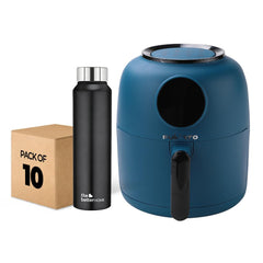 The Better Home FUMATO Aerochef Air fryer With Digital Touchscreen Panel 4.5L Blue & Stainless Steel Water Bottle 1 Litre,Pack of 10, Black