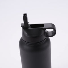 1000 Stainless Steel Insulated Sipper Water Bottle for Adults and Kids 1 Litre (Pack of 2, Black)