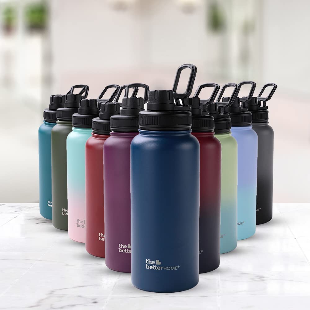 Insulated Water Bottle - Double Wall, Leakproof & Durable | 1 Litre | Deep Blue | Ideal for Gym & Office