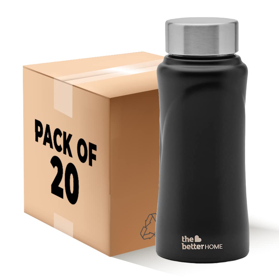 Pack of 20: Stainless Steel Water Bottles - Rust Proof, Lightweight & Durable | 500ml | Silver