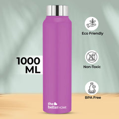 Stainless Steel Water Bottle 1 Litre | Leak Proof, Durable & Rust Proof | Non-Toxic & BPA Free Steel Bottles 1+ Litre | Eco Friendly Stainless Steel Water Bottle (Pack of 3)| Purple