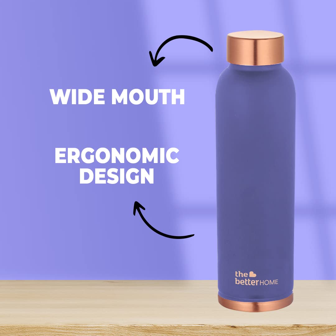 Combo: Copper Water Bottles with BPA Free, Leak Proof Design | 1 Litre Capacity | Green & Purple