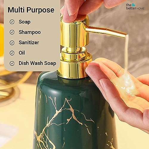 The Better Home 260ml Soap Dispenser Bottle - Green (Set of 6)  | Elegant and Functional Liquid Pump for Kitchen, Wash-Basin, and Bathroom