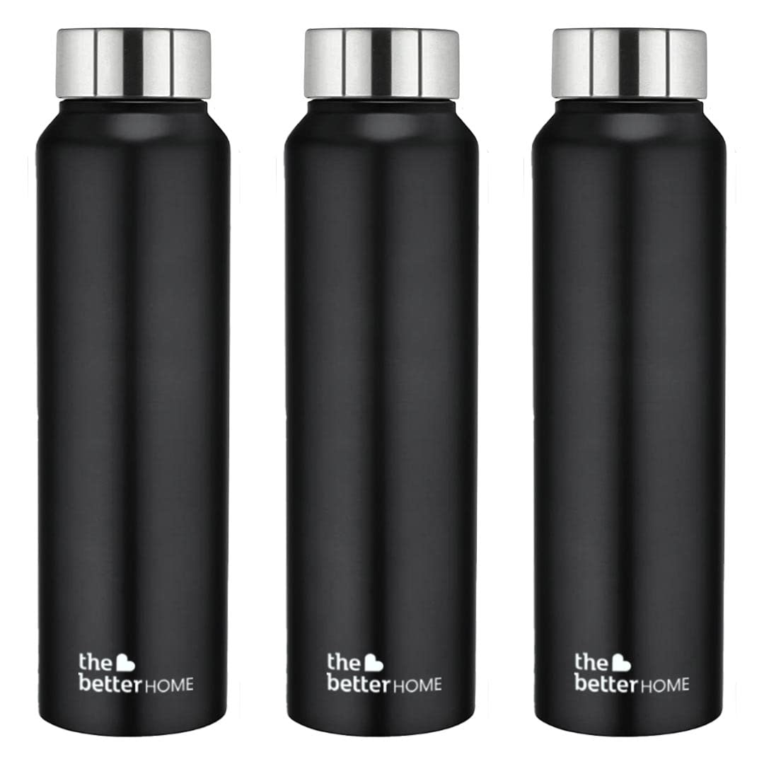Stainless Steel Water Bottle 1 Litre | Leak Proof, Durable & Rust Proof | Non-Toxic & BPA Free Steel Bottles 1+ Litre | Eco Friendly Stainless Steel Water Bottle (Pack of 3)