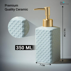 The Better Home 350ml Soap Dispenser Bottle - Grey (Set of 4) |Ceramic Liquid Pump Dispenser for Kitchen, Wash-Basin, and Bathroom