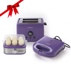 The Better Home Fumato Breakfast Combo| Toaster,Sandwich Maker & Egg Maker|Perfect Gifting Combo| Colour Coordinated sets| 1 year Warranty (Purple Haze)