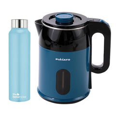 The Better Home FUMATO RapidHeat Pro Electric Kettle 1.8 L, Blue & Stainless Steel Water Bottle 1 Litre Blue