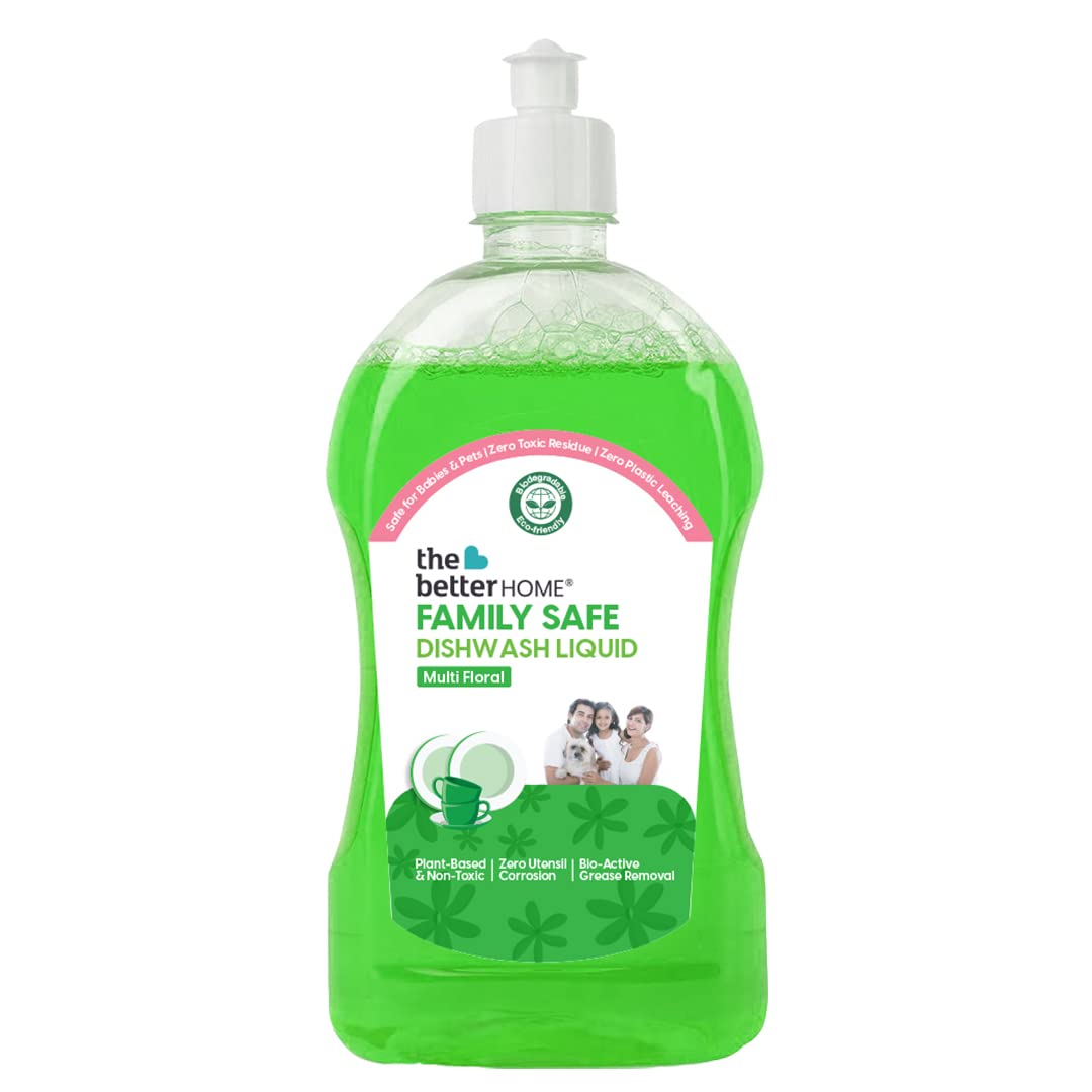 Dishwash Liquid | Biodegradable, Non-Toxic, Eco-friendly | Baby & Pet safe | Plant Based, Non-Corrosive, Skin friendly Dishwashing Liquid | 500 ml