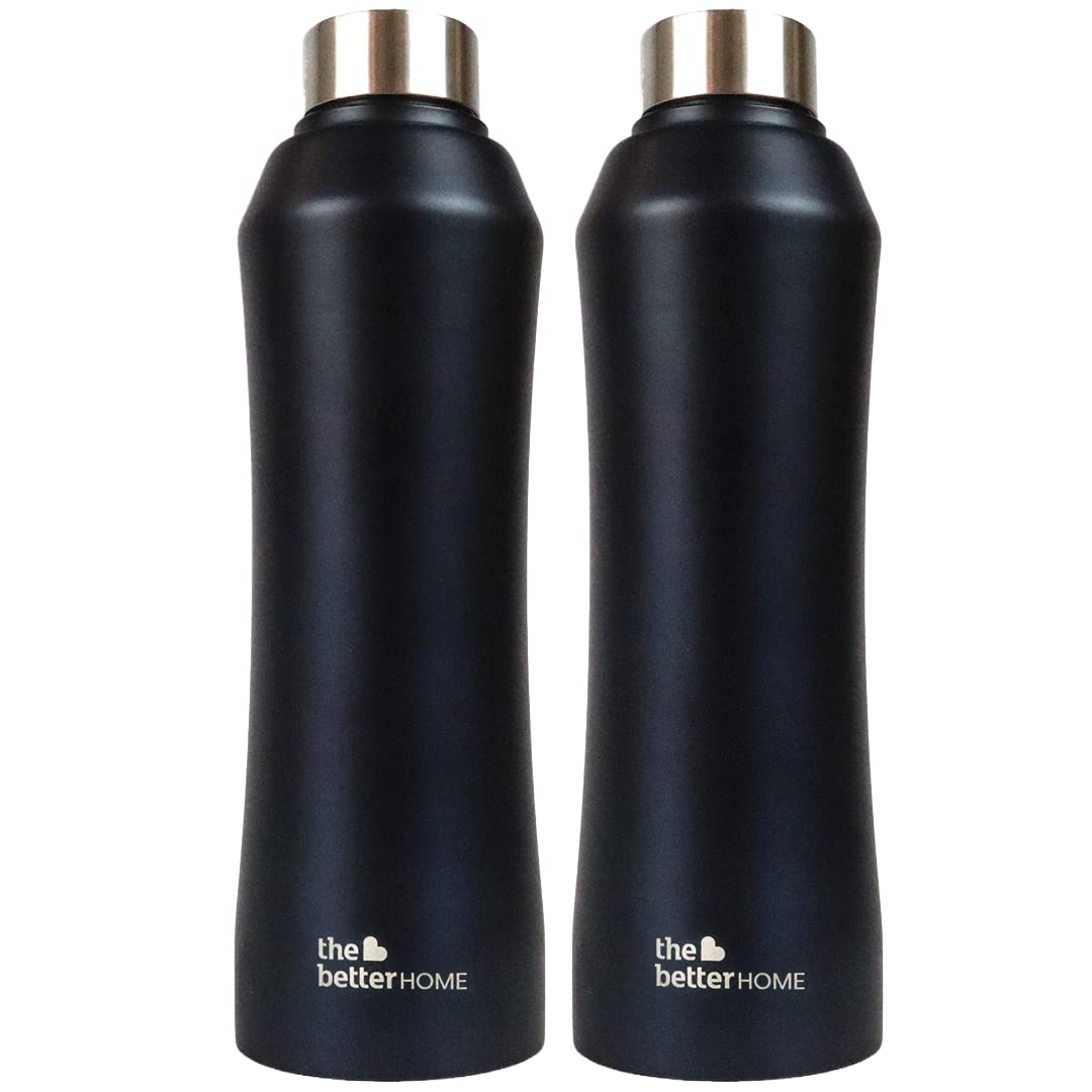 The Better Home Steel Water Bottle (2Pcs-1 Litre) Water Bottle For Kids School | Water Bottle For Home | Leak- Proof BPA Free | Gym Water Bottle | Water Bottle For Office | Aesthetic Water Bottle