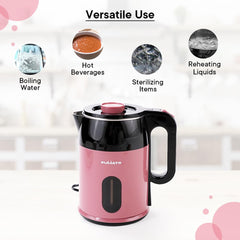 The Better Home Fumato Kitchen Essential Pair| Electric Kettle & Rice Cooker | Steam, Boil & Make| Perfect Gifting Kit | Colour Coordinated Sets | 1 year Warranty (Cherry Pink)