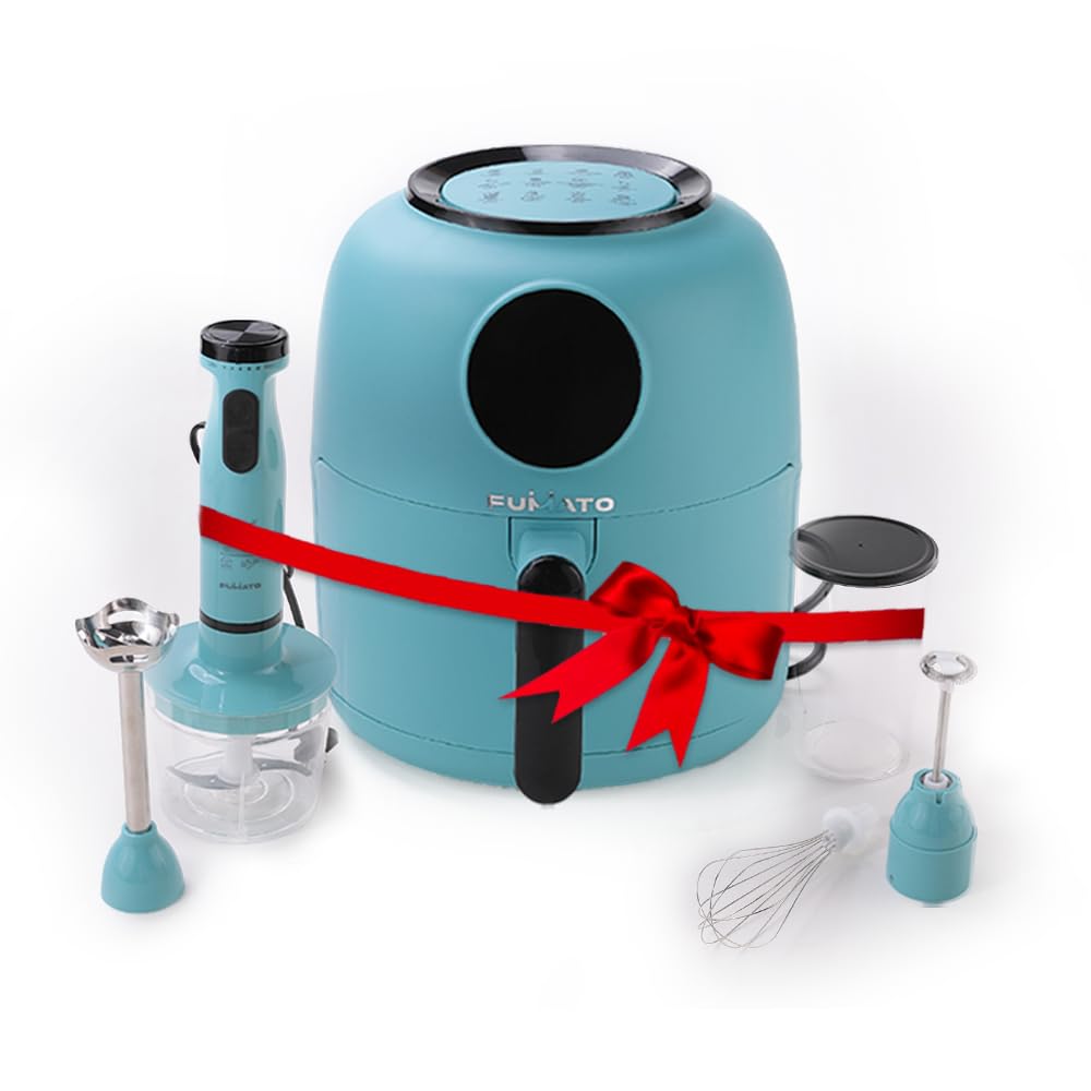 The Better Home Fumato Diwali Gift Set|AirFryer & HandBlender|Air Fry, Blend and Make|Perfect Gifting Kit|Colour Coordinated Sets|1 year Warranty (Misty Blue)1300 Watts, 4.5 L