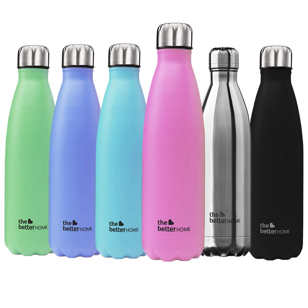 Pack of 2: 500 ml Thermosteel Water Bottles - Double Wall, Leakproof | Insulated | Pink | Stays Hot 18 Hrs