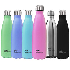 500 Stainless Steel Insulated Water Bottle 500ml | Thermos Flask 500ml | Hot and Cold Steel Water Bottle 500ml (Pack of 2, Pink)