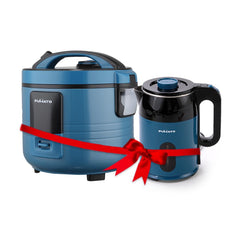 The Better Home Fumato Kitchen Essential Pair| Electric Kettle & Rice Cooker | Steam, Boil & Make| Perfect Gifting Kit | Colour Coordinated Sets | 1 year Warranty (Midnight Blue)