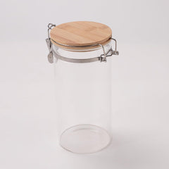The Better Home Zen Series Borosilicate Containers with Lid 1400ml |Container for Kitchen Storage Set | Leakproof, Airtight Storage Jar for Glass Jars with Wooden Lid |Star Lock Collection Set of 2