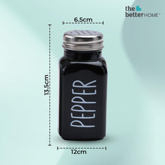 The Better Home Glass Salt and Pepper Shaker Set | Set of 2 Shaker | White and Black | Glass | Salt and Pepper Dispenser Sprinkler Bottle (Pack of 4)