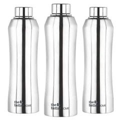 The Better Home 1000 Stainless Steel Water Bottle 1 Litre - Silver Pack of 3 | Eco-Friendly, Non-Toxic & BPA Free Water Bottles 1+ Litre | Rust-Proof, Lightweight, Leak-Proof & Durable