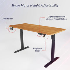 The Better Home Electric Standing Computer Desk Adjustable Height Table | Ergonomic Design, Personalized Workspace, Smart Controls, Sturdy Construction, Cable Management.