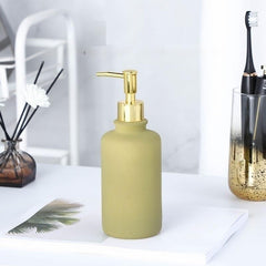 The Better Home 400ml Soap Dispenser Bottle - Green |Ceramic Liquid Pump Dispenser for Kitchen, Wash-Basin, and Bathroom