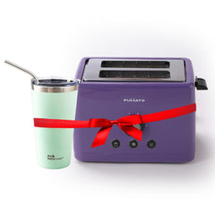 The Better Home Fumato's Kitchen and Appliance Combo| Toaster + Insulated Tumbler with Straw |Food Grade Material| Ultimate Utility Combo for Home| Purple